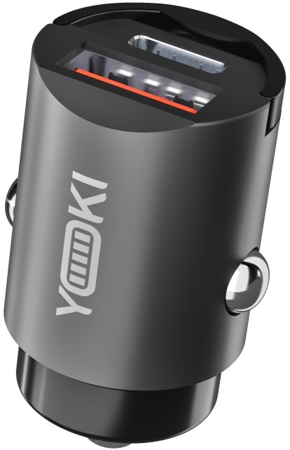 Автомобільний зарядний пристрій YOKI IronMini Type-C + USB PD&QC 30W Black (YK-ICC30ACT)